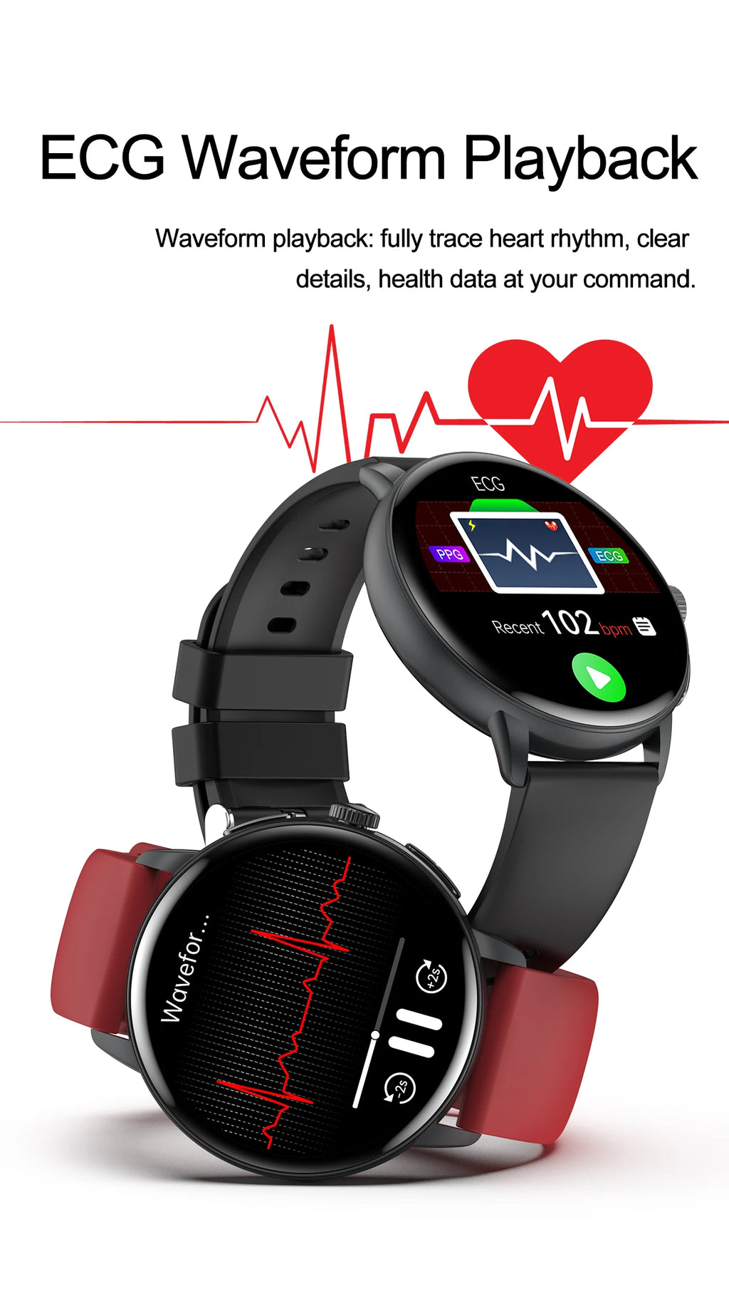 2026 New AI Accurate Diagnosis Body Fat Uric Acid BP ECG SmartWatch HD AMOLED Screen call Sport Health Smart watch For Men women