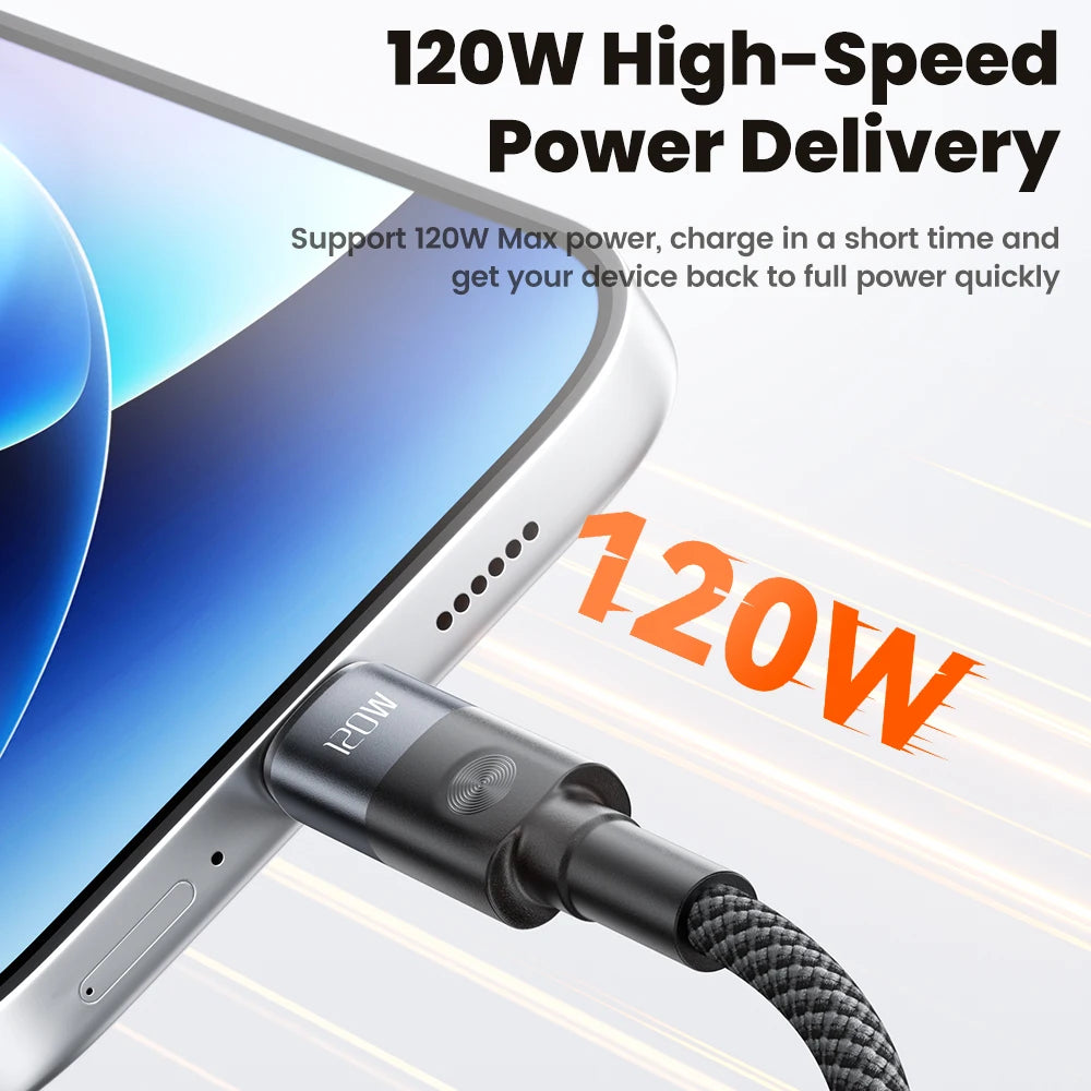 Toocki 6A USB to Type C Cable Charger 120W Turbo Super Charge USB C Cable Fast Charging for Xiaomi Mi 13 17 Pro Redmi Note POCO