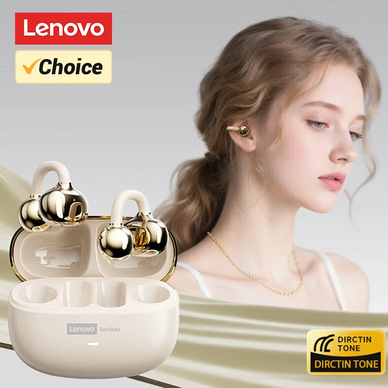 Lenovo LE302 OWS Ear Clip Earphones Wireless Bluetooth 6.0 Headset HD Call Touch Control Earbuds Low latency Gaming Headphones