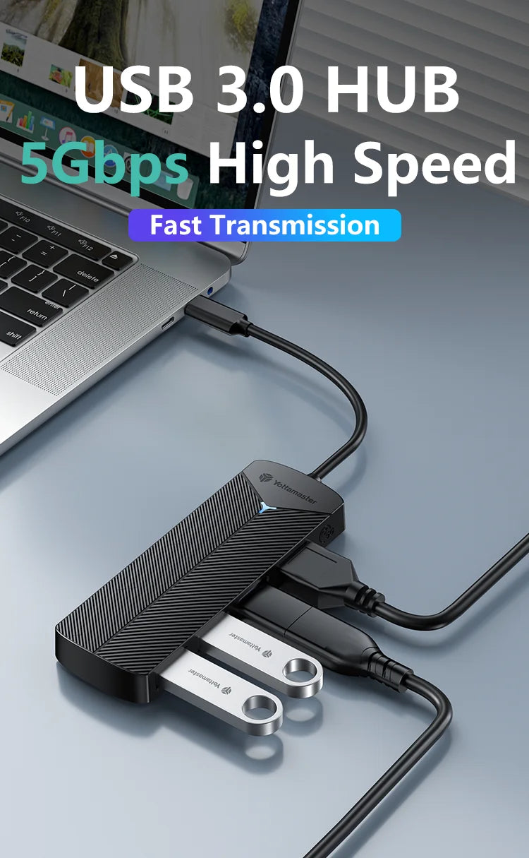 Yottamaster 5Gbps 4-in-1 USB3.0 Hub USB HUB Adapter Expansion Dock Ultra-Slim OTG Adapter Type C For PC iOS Computer Accessorie