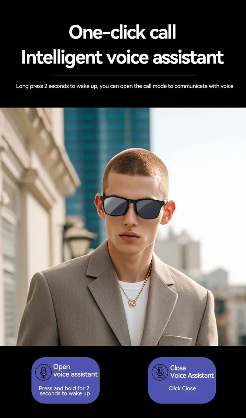 Lenovo AI Smart Glasses Remote Control 8K HD Camera Touch Photo Recording Translator Voice Assistant Music Bluetooth Sunglasses