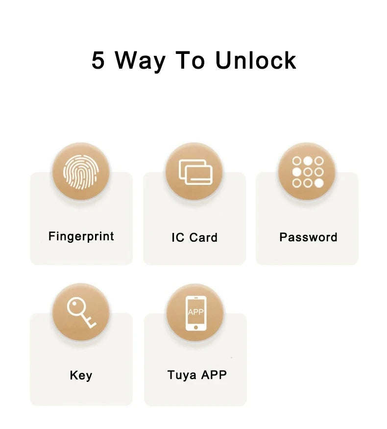 Tuya SmartLife APP WiFi Remote Control Smart Fingerprint Password RFID IC Card Dead Bolt Lock For Indoor Home Wooden Metal Door