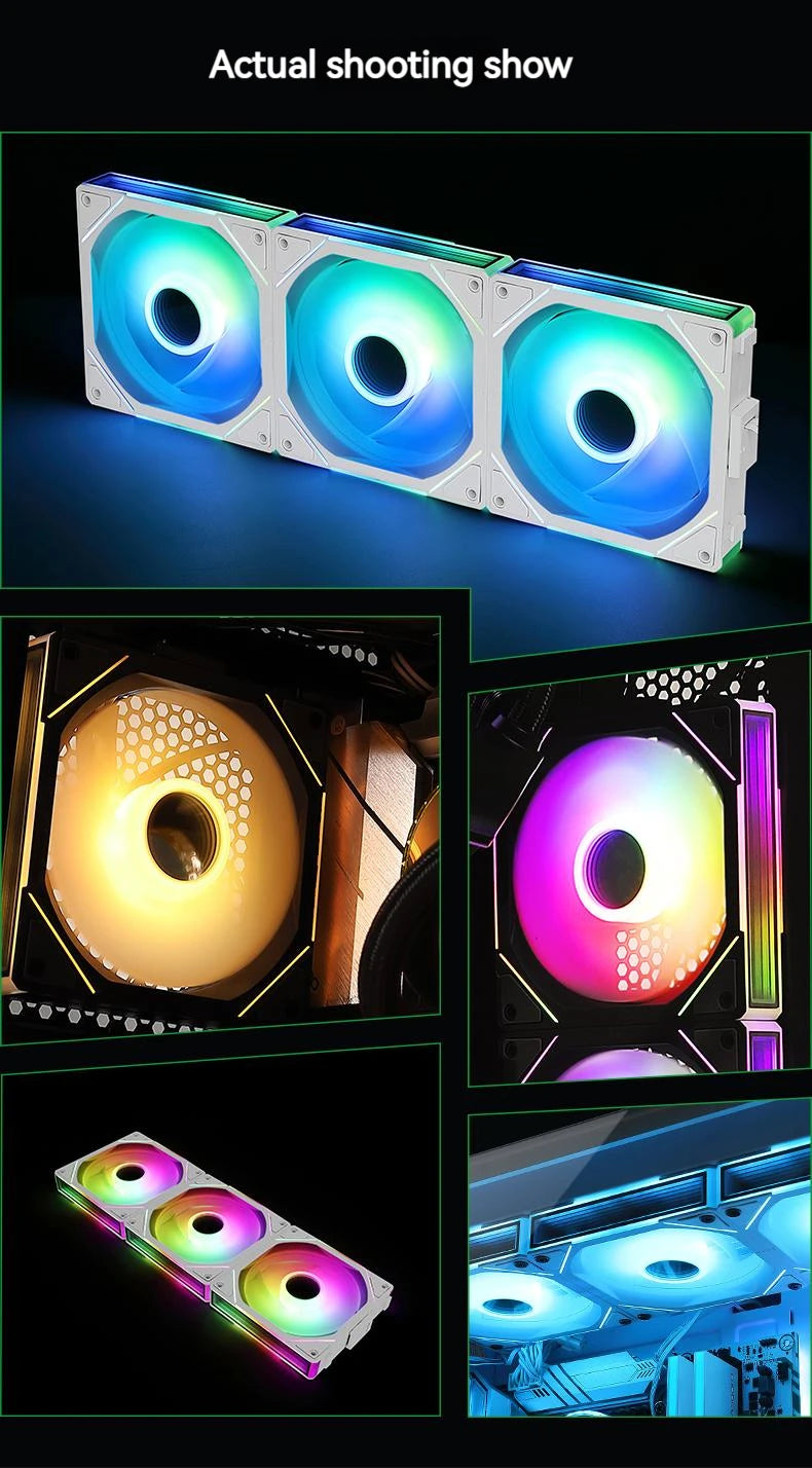 TEUCER JM-1 PC Cooling Fan ARGB Mirror Cycle Light Effect 800-2000RPM PWM Water Cooling 360mm Cooler Fan