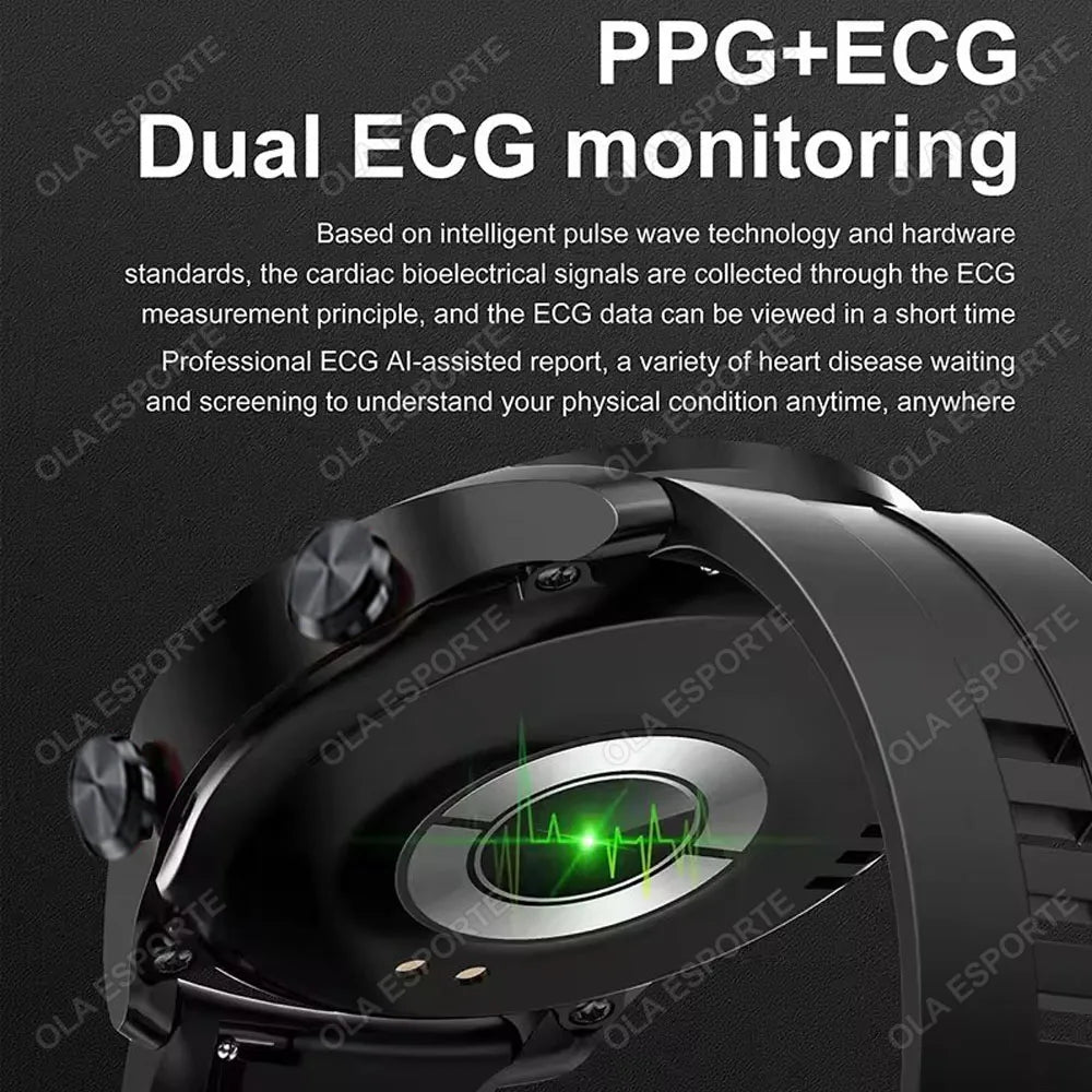 ECG+PPG Bluetooth Call Smart Watch Men Laser Health Blood Pressure Fitness Sports Watches Man Sports IP67 Waterproof Smartwatch