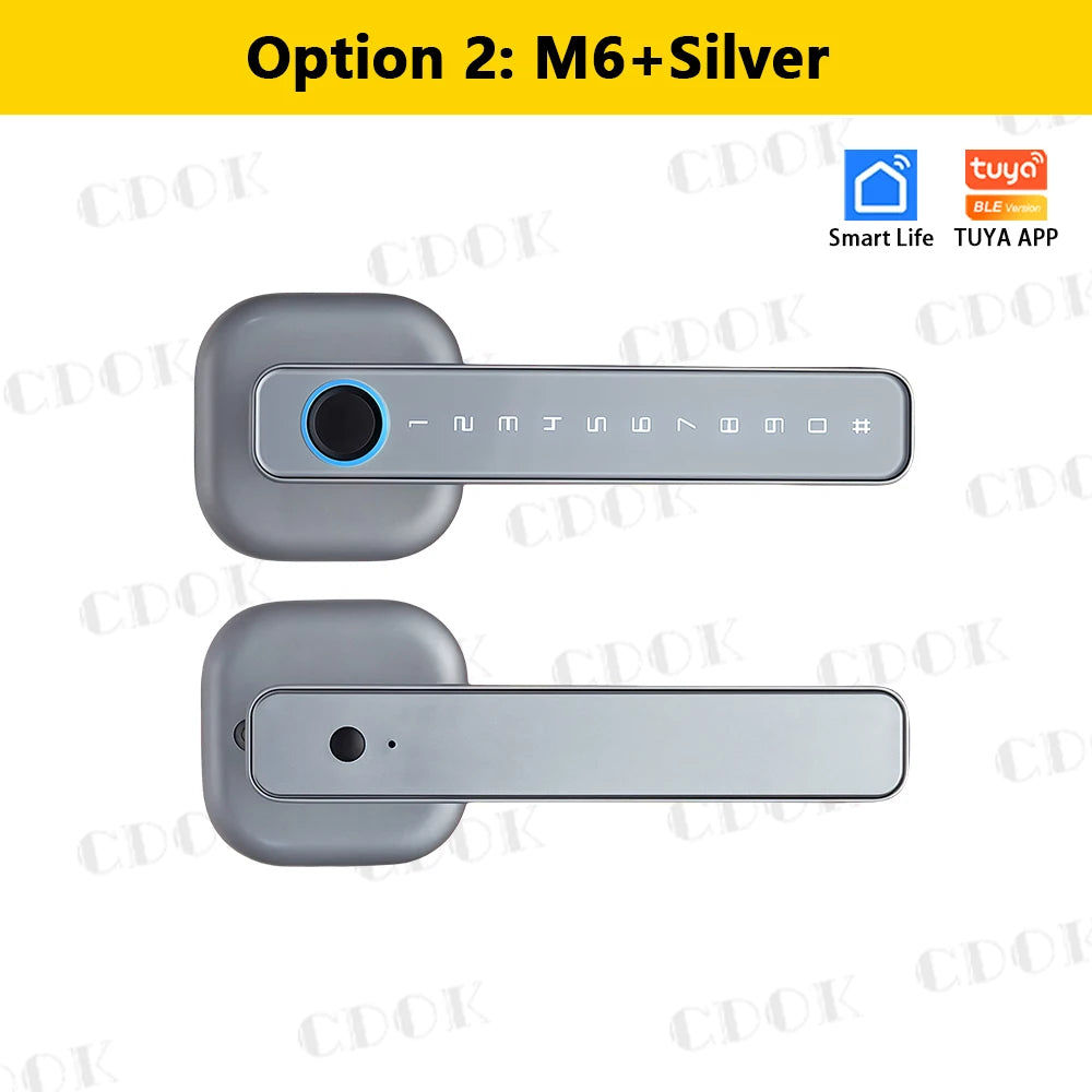CDOK 2025 New M6 Tuya Bluetooth smart lock, door lock, fingerprint lock, password lock, multiple unlocking methods