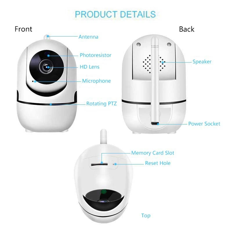 Lenovo Mini Smart Home Camera Infrared HD Wireless WiFi Surveillance Camera with 5MP Full-Color Night Vision Security Camera