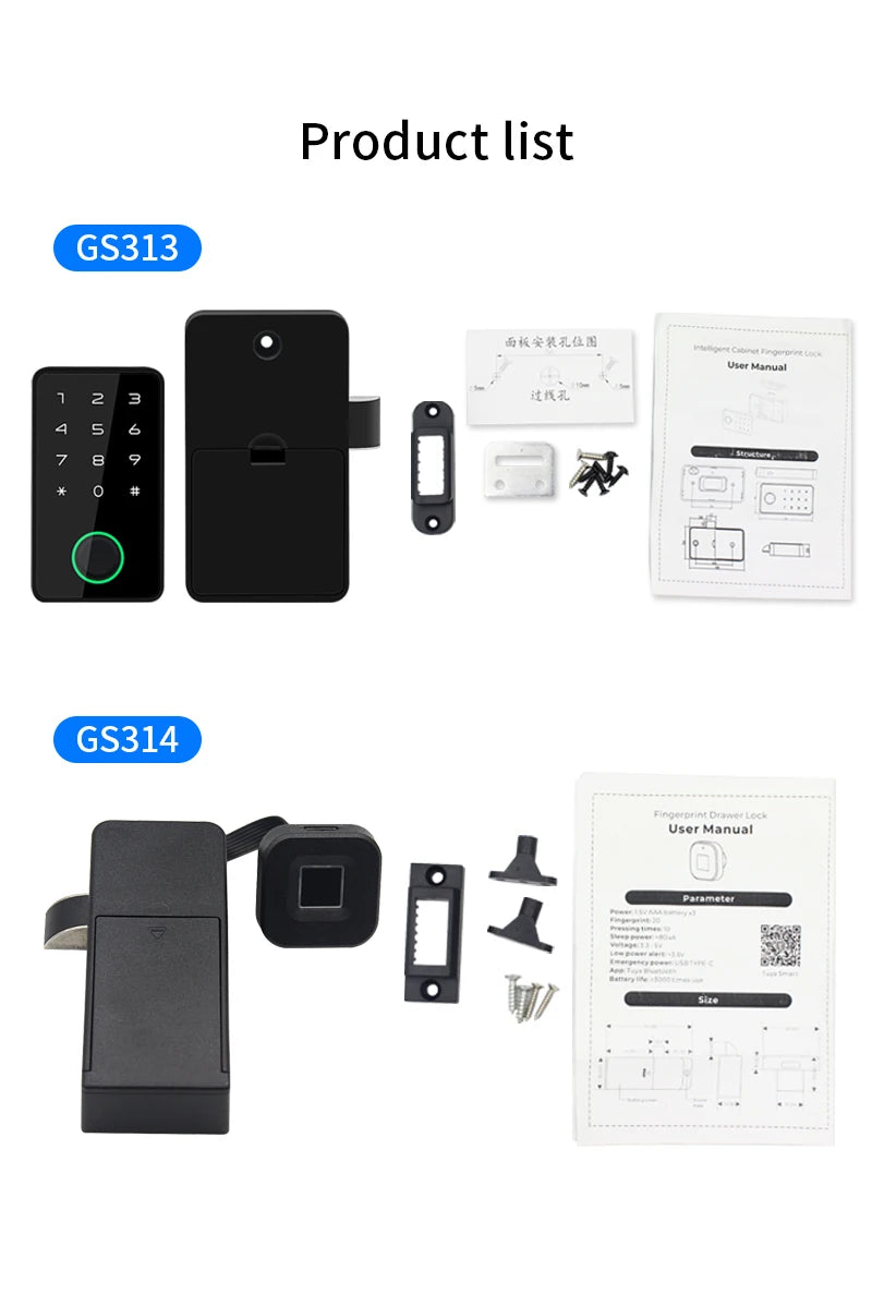 Smart Fingerprint Drawer Lock Tuya APP Electric Keyless Invisible Sensor Lock 13.56Mhz IC Card Unlock No Hole Cabinet Furniture