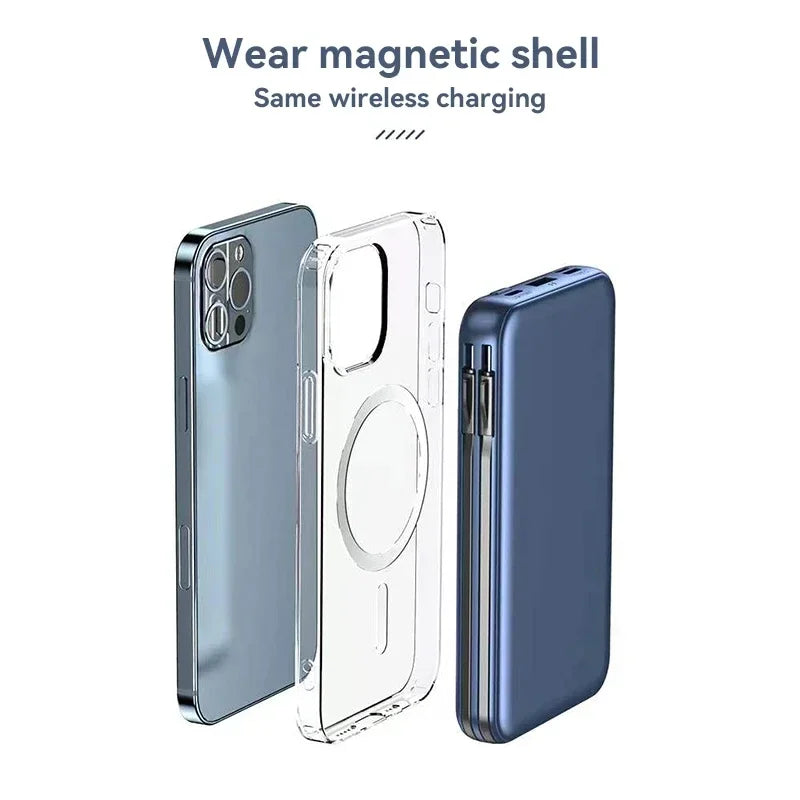 Lenovo Power Bank 50000mah Wireless Charging For Magsafe Magnetic Charging Built-in Wire Mobile Phone Battery For IPhone