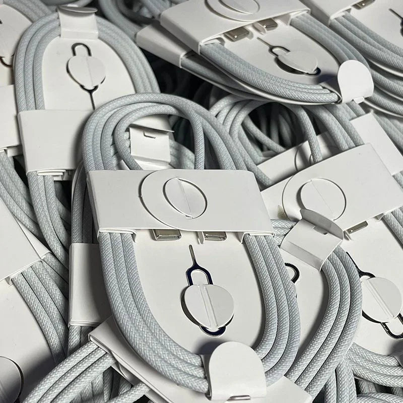 1/10/30Pcs Original 60W Type C Weaving Cable For Apple iPhone 16 15 14 13 17 Pro Max 17 Air USB-C Fast Charging 1M Phone Cables