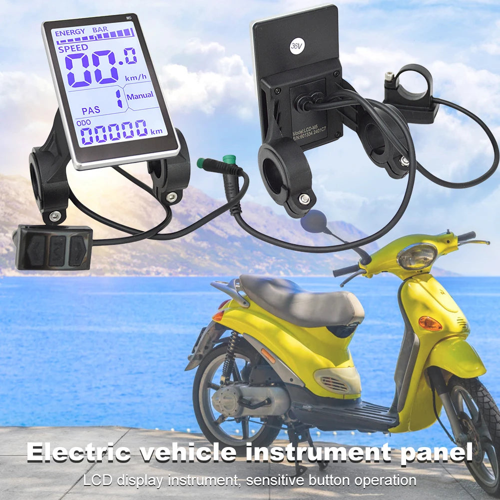 E-bike Display 24-48V Electric Bike LCD Display Meter Waterproof Electric Scooter Panel Screen for Mountain Electric Bike Parts