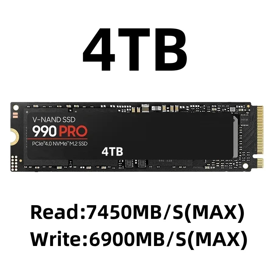 2024 990 PRO 4TB 2TB 1TB M.2 2280 SSD PCIe4.0 NVMe Gaming Internal Solid State Hard Drive Up To 7450MB/s for PS5 Laptop Desktop