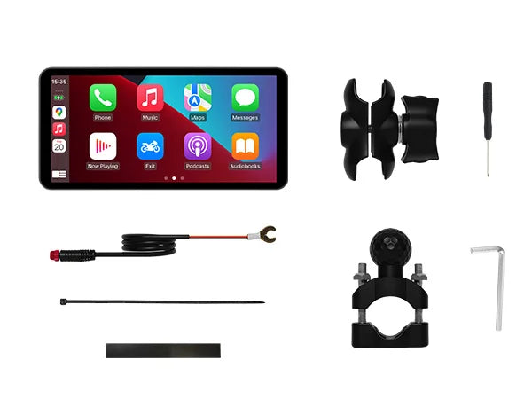 6-Inch Motorcycle Smart Display – Wireless CarPlay & Android Auto | Bluetooth Voice Control | IP67 Waterproof | HD Touchscreen |