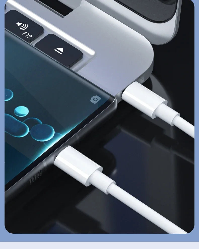 3PCS PD 100W USB C to USB Type C Cable Fast Charge Data Cable For Iphone 15 15Pro Huawei Samsung Xiaomi Data Line White 1M 2M