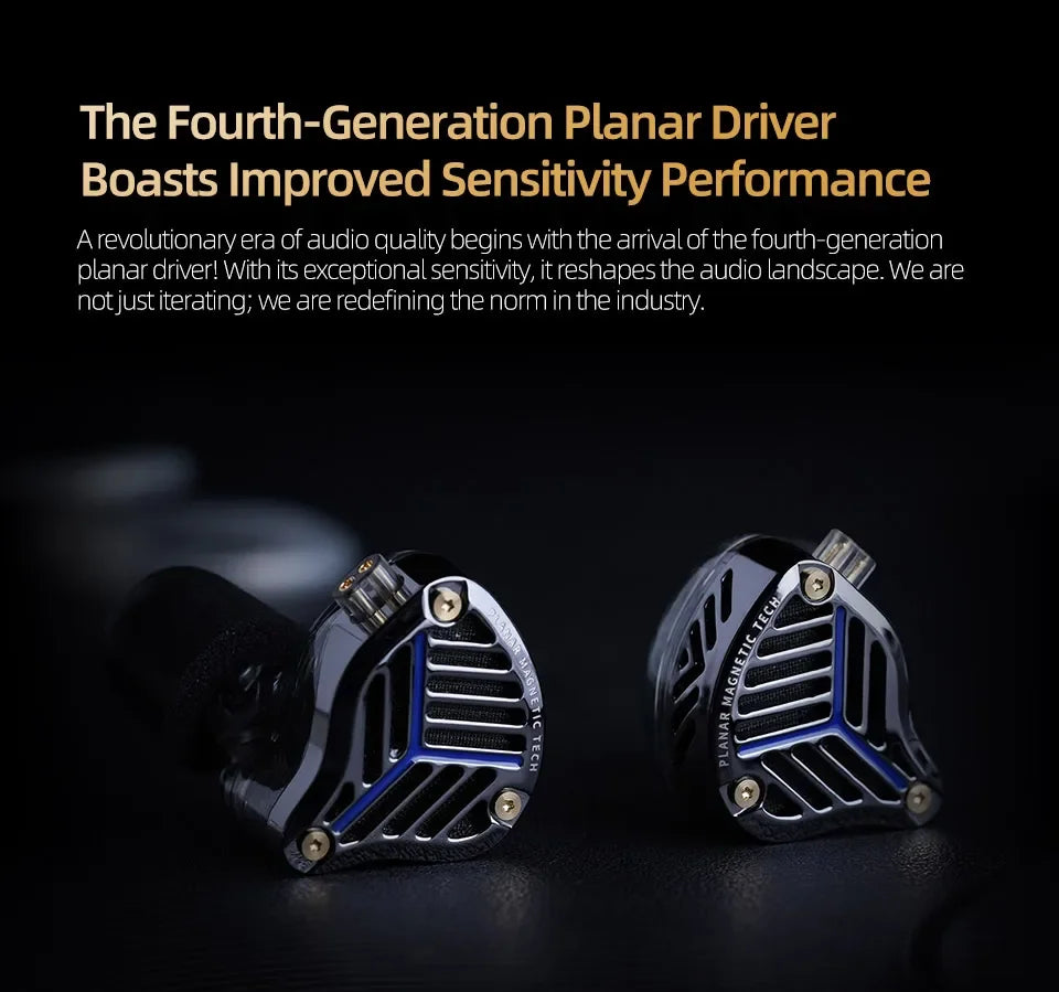 KZ PRX Fourth-Generation Planar Diaphragm Earphones HiFi Bass Earbuds Sport Monitor Headset with High-Purity Silver-Plated Cable