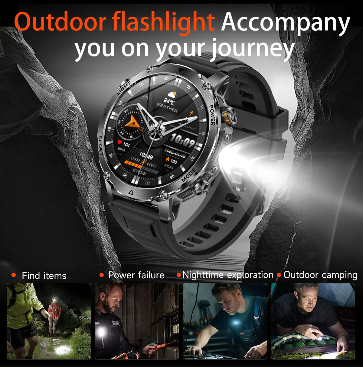 2026 New Military TANK SmartWatch Bluetooth call 10ATM Waterproof 1400mAh Battery Heart rate monitoring Outdoor Sports Watch Men