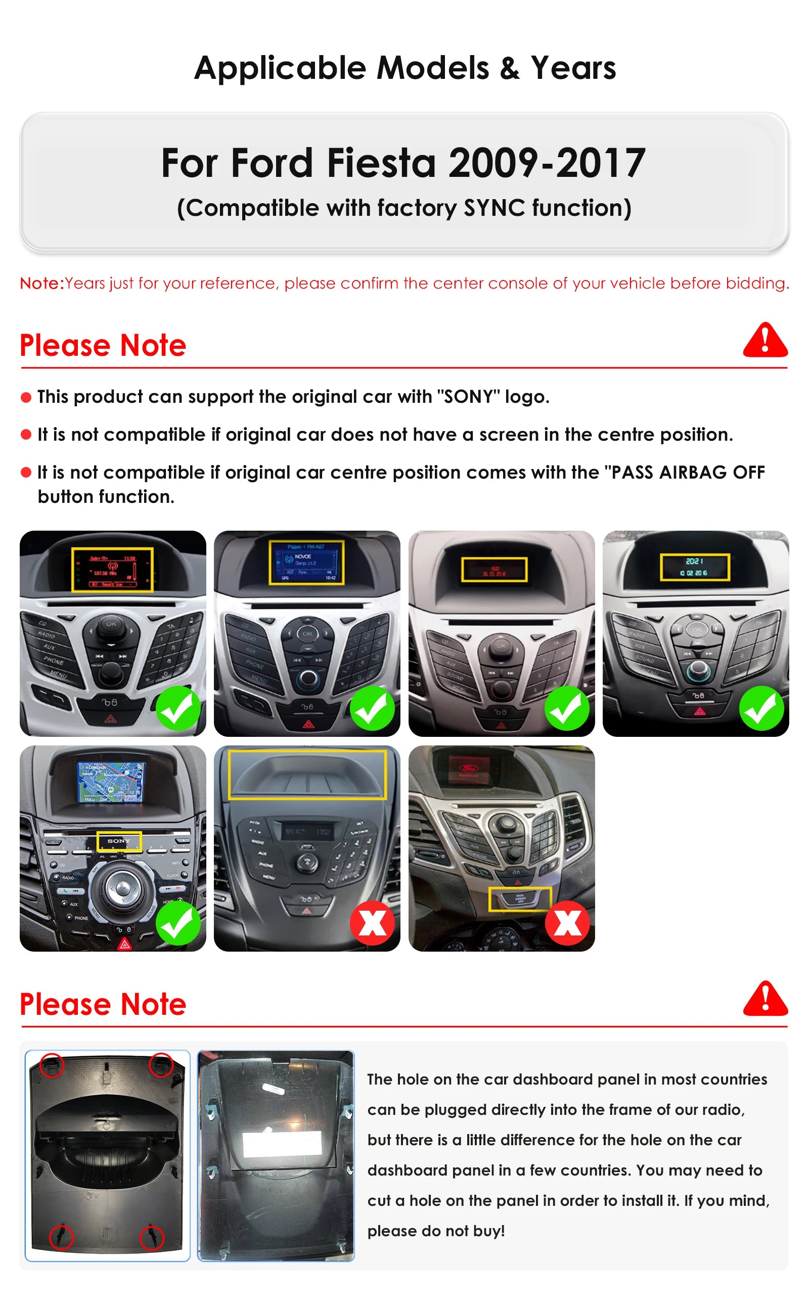 For Ford Fiesta Mk7 2009-2017 Wireless CarPlay for Apple Android Auto Car Radio GPS RDS WiFi 4G 8Core Multimedia Stereo 2din SWC