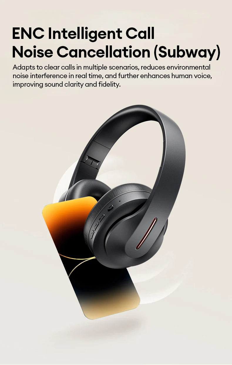 Lenovo LES-107 Wireless Over-Ear Bluetooth Sport Headphones Noise Cancelling Foldable Gaming Headset HiFi Bass Long Battery Life
