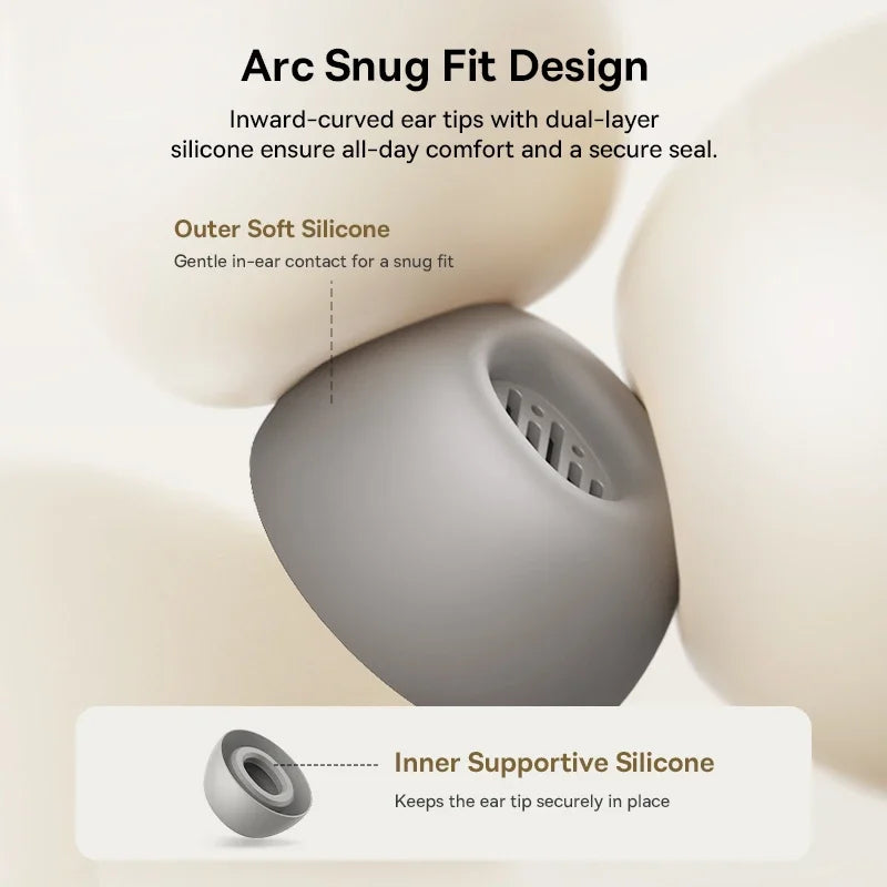Baseus Bowie MP1 ANC Bluetooth 6.0 True Wireless Earbuds -55dB Adaptive Hybrid ANC Earphones Hi-Res LDAC 6-Mic ENC In-Ear buds