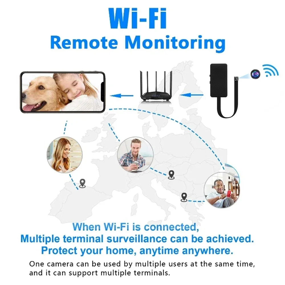 HD 1080P WiFi Mini Camera Motion Detection Remote View P2P Wireless Cam Video Recorder Home Security Mini Camcorder Loop Record