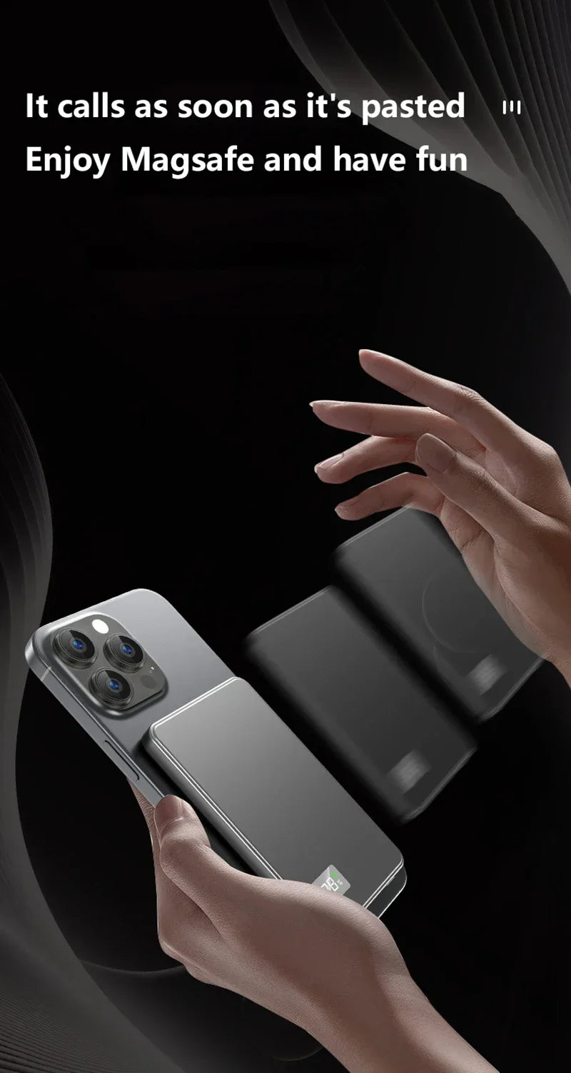 Lenovo 50000mAh Magnetic Power Bank PD 22.5W Fast Charging Portable Wireless External Battery for Magsafe for iPhone Samsung