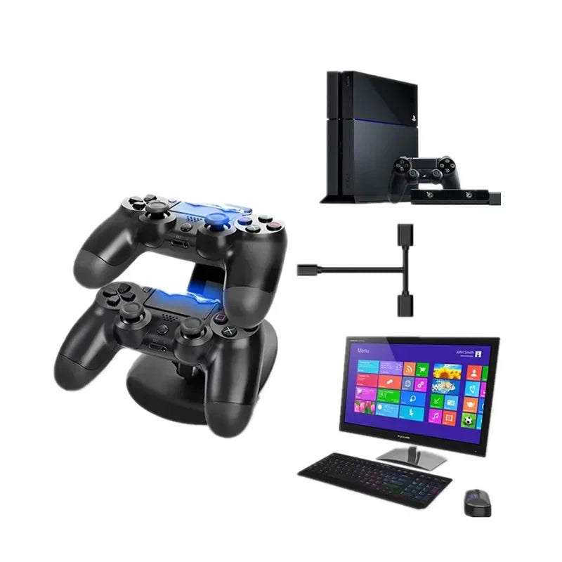 For PS4 Controller Charger Dual Charging Dock Fast Charging Station Charger Stand For PlayStation4/PS4 Pro/PS4 Slim Accessories