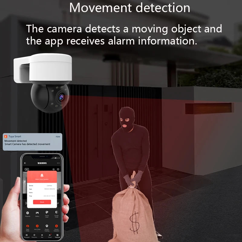 Outdoor Waterproof Wireless 1080P 2MP Camera Tuya Smart Life Home Security PTZ IP Zoom Dome Cameras CCTV Video Surveillance