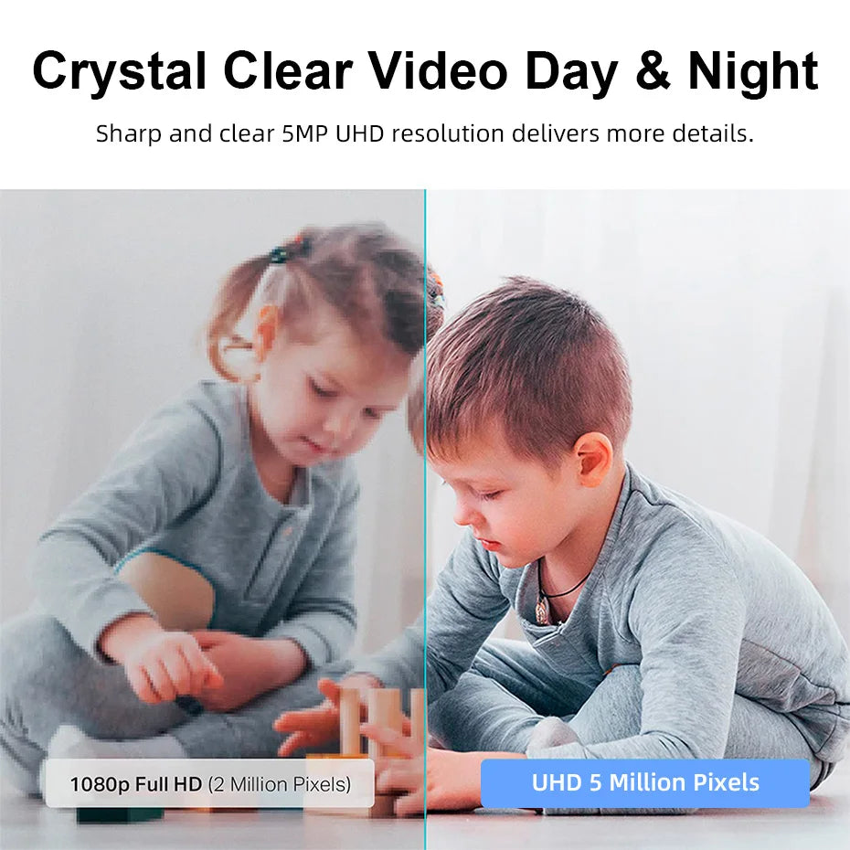 FUERS 5MP HD Indoor Security WIFI Camera For Baby Monitor Dog Camera Motion Detection Tuya Smart Home Works With Alexa