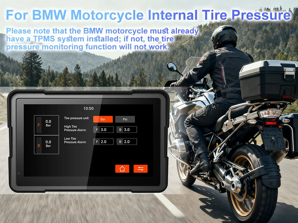 7 Inch Wireless CarPlay Moto Android Auto Portable Digital Motorcycle Dashboard GPS Navigation For BMW R1300GS R1250GS Screen