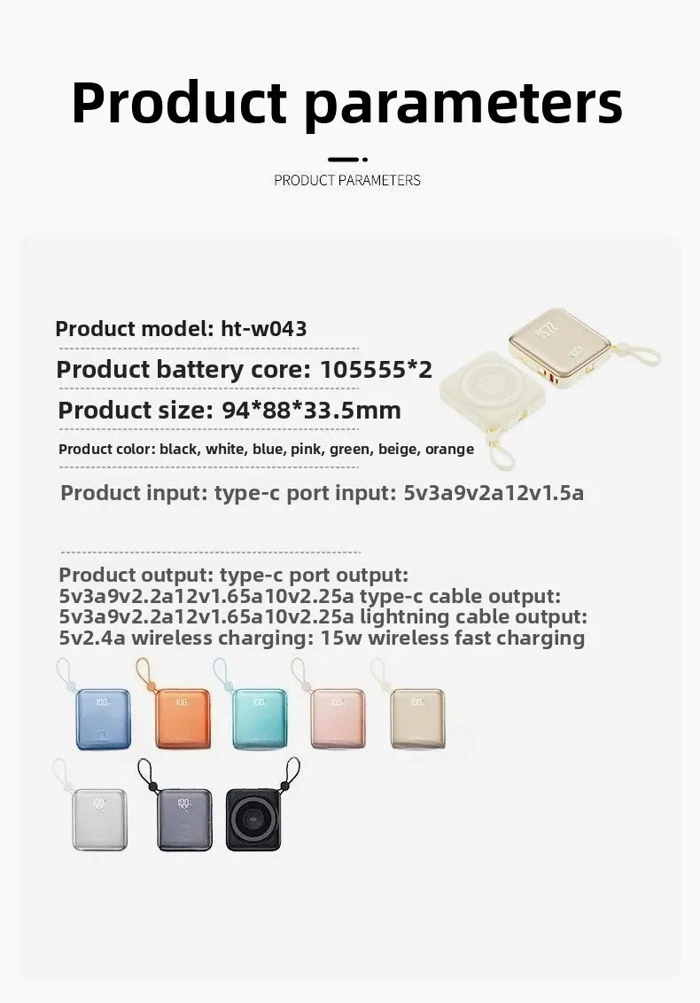 Taepiaai PD20W PowerBank Magnetic 20000mAh Portable Wireless Fast Charging PowerBank for Magsafe for IPhone Huawei Samsung Watch
