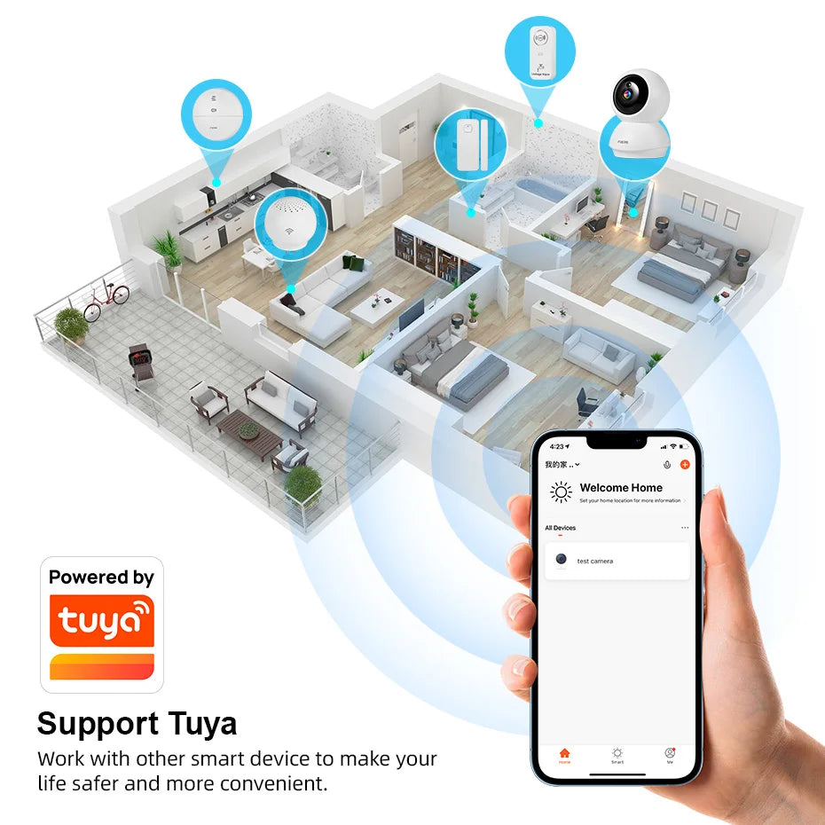 FUERS 5MP HD Indoor Security WIFI Camera For Baby Monitor Dog Camera Motion Detection Tuya Smart Home Works With Alexa
