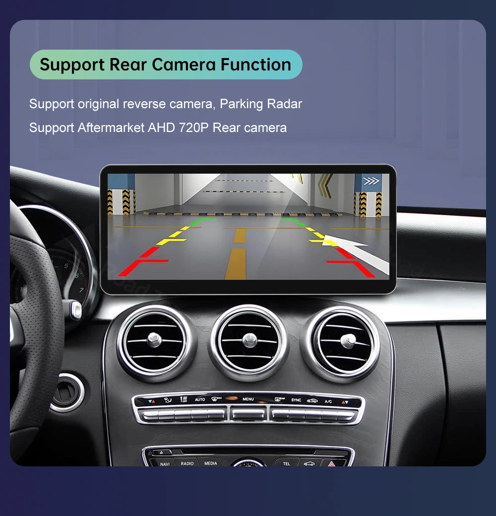 New 12.3" Linux Touch Screen for Mercedes Benz W205 GLC C V Class V447 GLA CLA NTG5.0 2015-2019 Wireless Carplay Android Auto