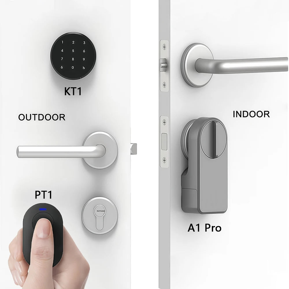 CDOK A1Pro Tuya Bluetooth smart lock is installed on the traditional door lock manual knob to achieve smart unlocking