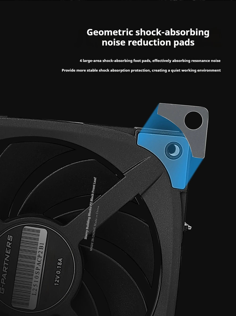G-PARTNERS Interstellar P2 Building Block Fan Triple ARGB PWM PC fan 12cm Desktop Computer metal contacts Wireless splicing fan