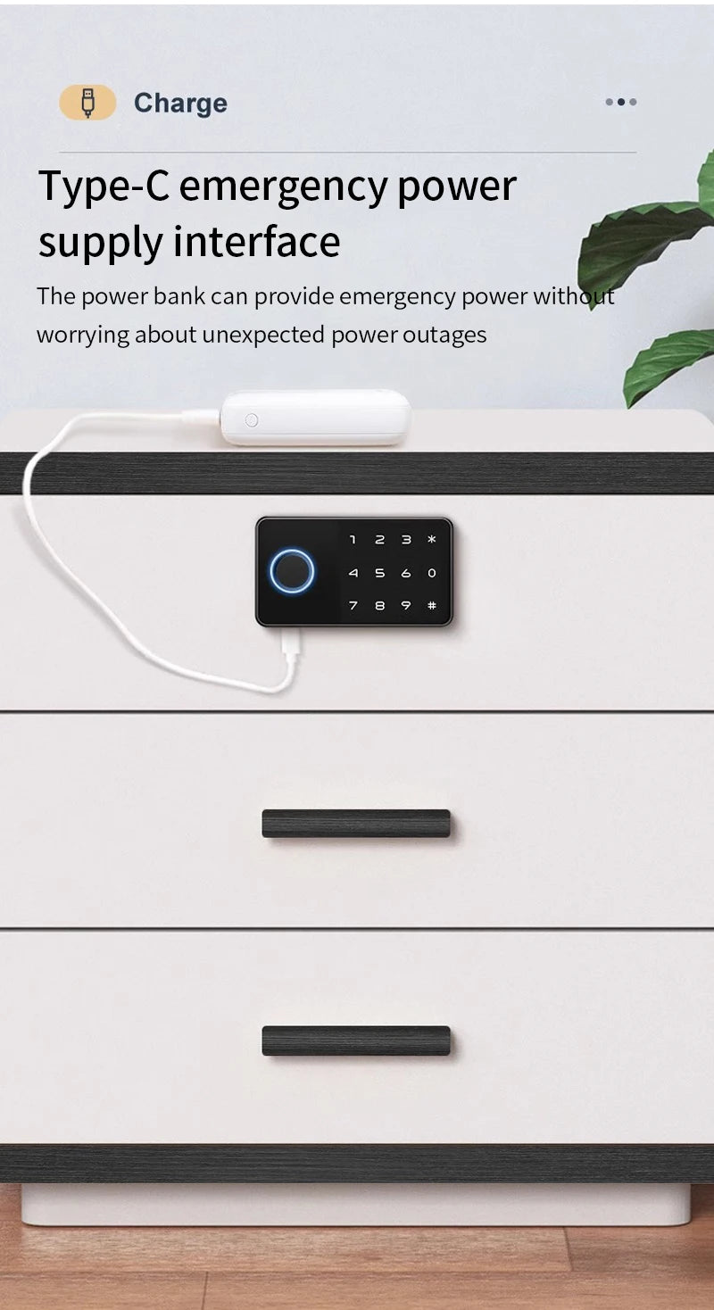 Smart Fingerprint Drawer Lock Tuya APP Electric Keyless Invisible Sensor Lock 13.56Mhz IC Card Unlock No Hole Cabinet Furniture