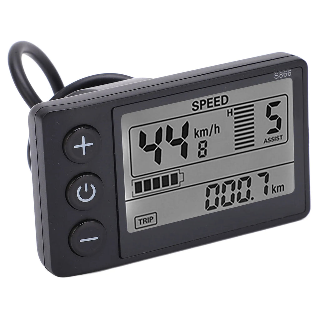 S866 Electric Bike LCD Display Electric  S866 LCD Display Meter 24V 36V 48V Control Panel with Waterproof Plug