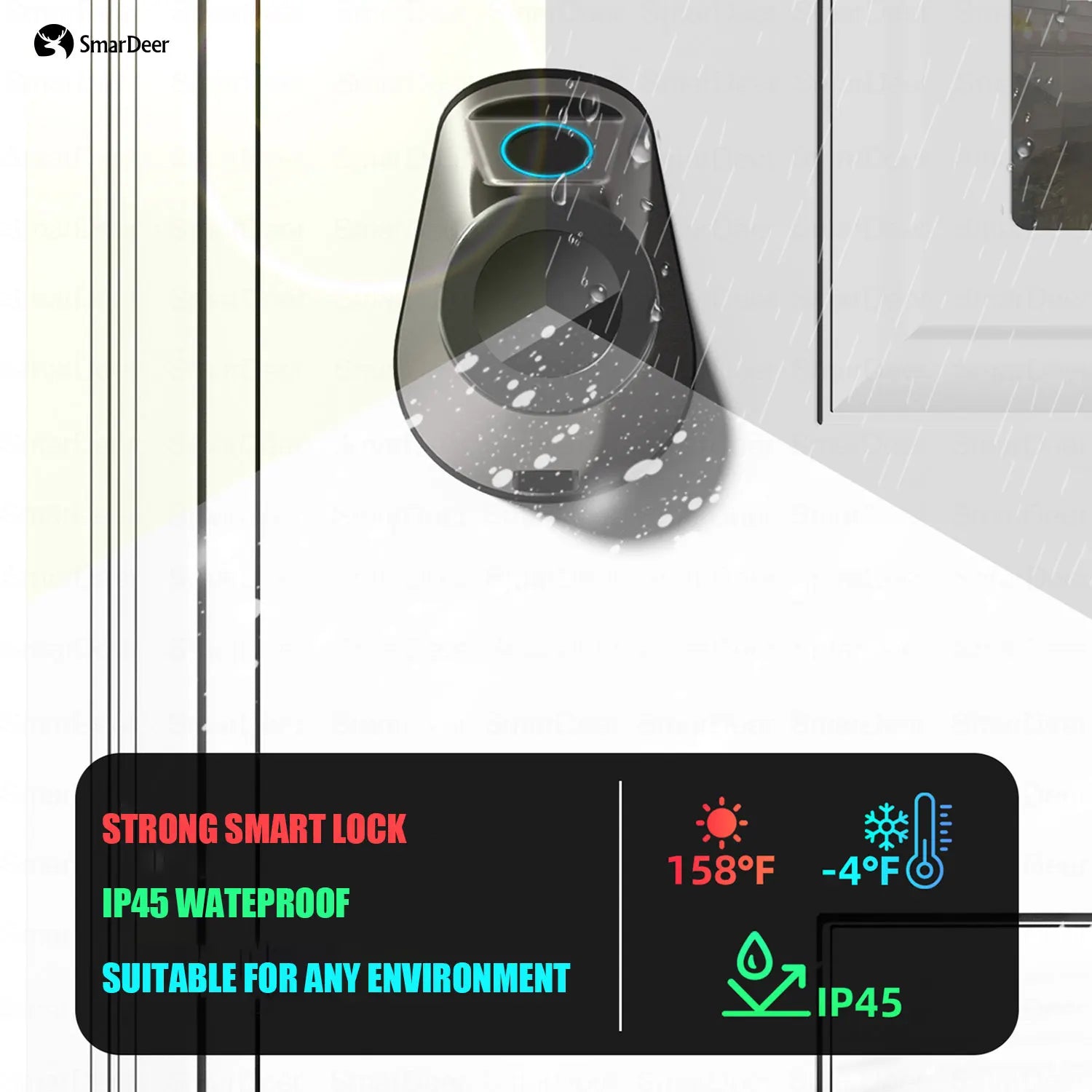 SmarDeer Electronic Lock for Tuya Smart Lock Keyless entry Digital Door Lock Smart Deadbolt with Fingerprint