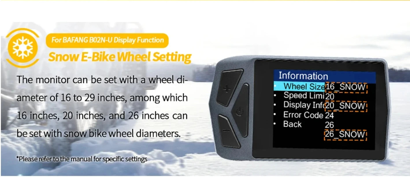 BaFang Electric Assisted Bicycle Color Bluetoth Display EB02 CAN Protocol Mid Motor M510 M600 M820 M800 M200 M300 M620 M500 M410