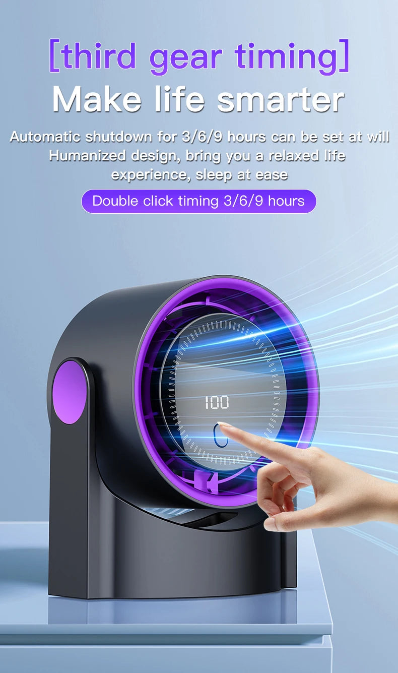 TINSOL New Desktop Electric Fan Air Circulator, Wireless Portable Home Silent Ventilator Suitable for Desktop Wall and Ceiling