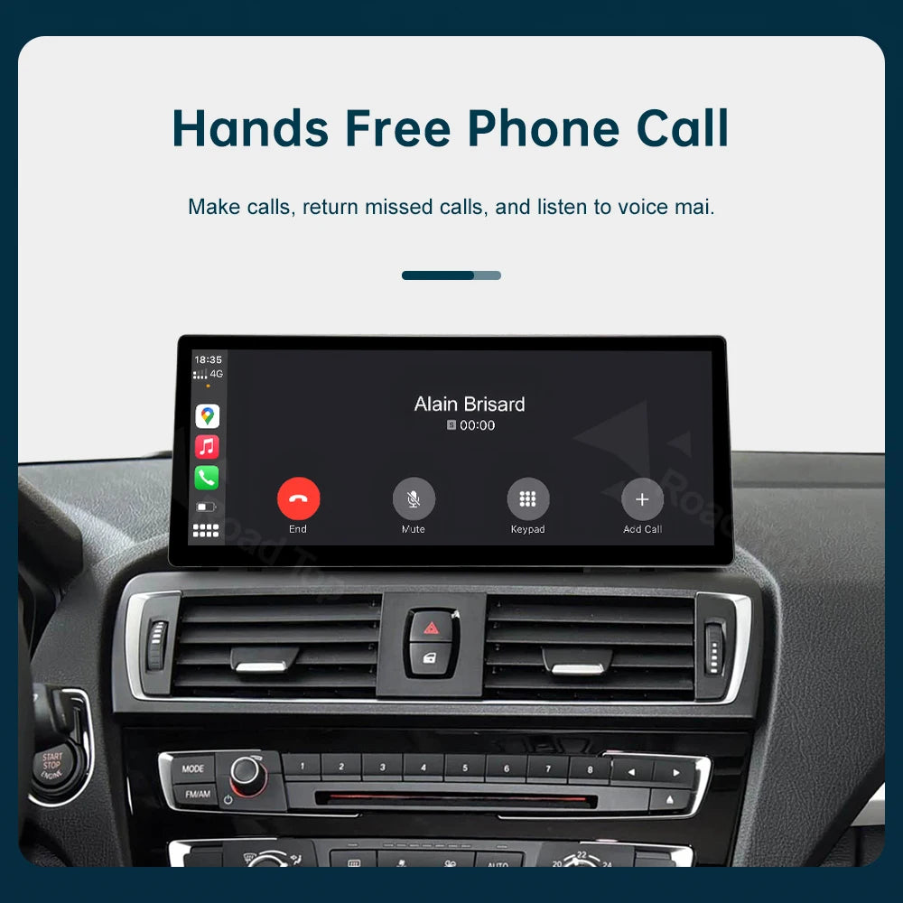 12.3 RoadTop Wireless CarPlay Android Auto Multimedia Linux Screen For BMW Series 1 2 F20 F21 F22 F23 F45 F46 NBT EVO 2012-2018