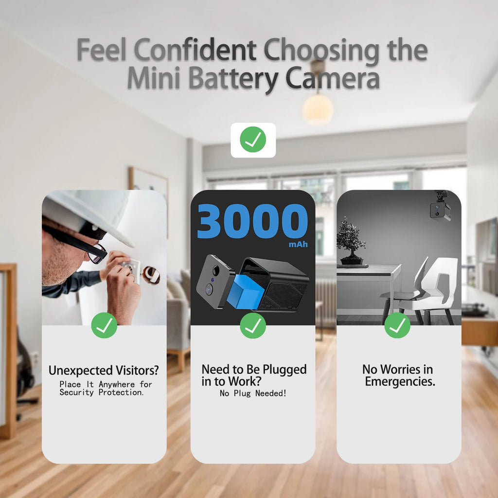 Mini 4G SIM/ WIFI Indoor Security Built-in Battery Power Wide Angle Humanoid Detection CCTV Home Surveillance Network IP Camera