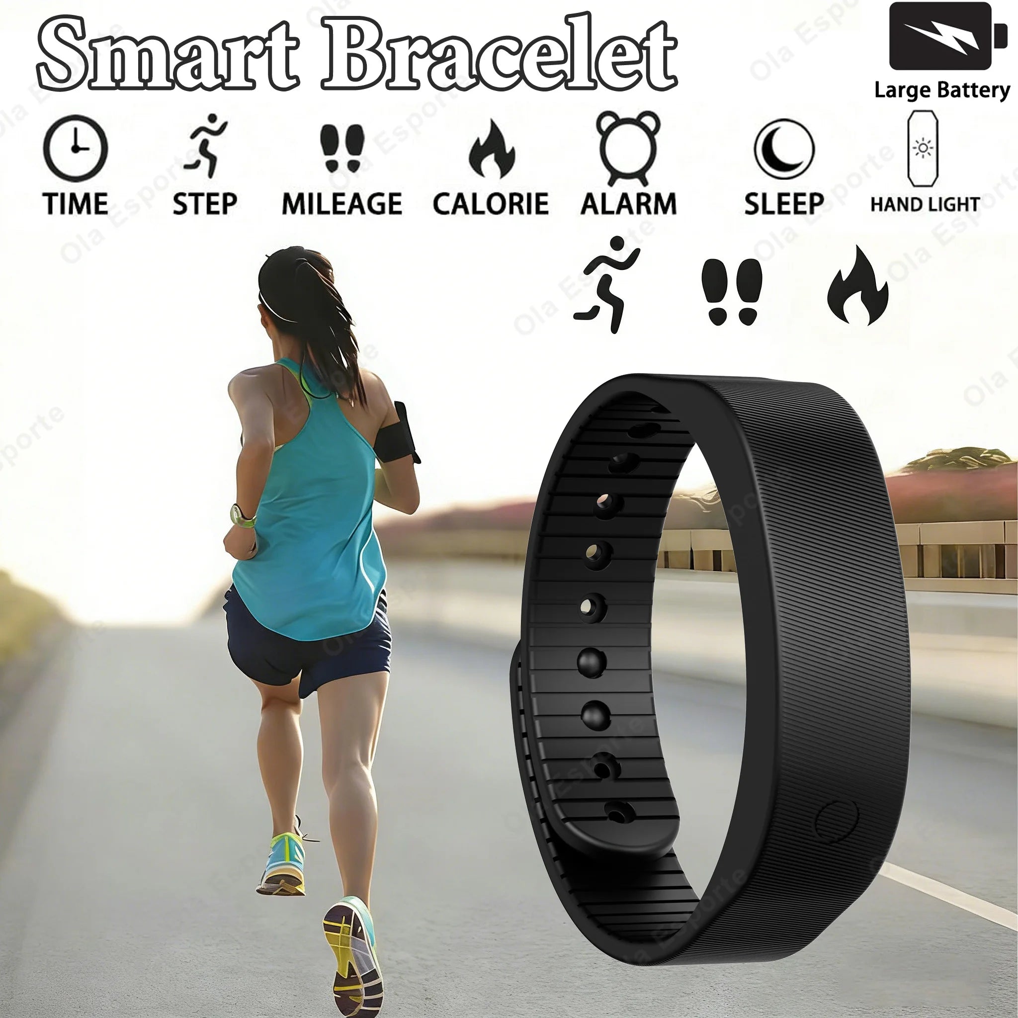 Smart Bracelet LED Digital Waterproof Smart Clock Smartband Running pedometer Monitor Smart Band Vibration Alarm Reminder HT30
