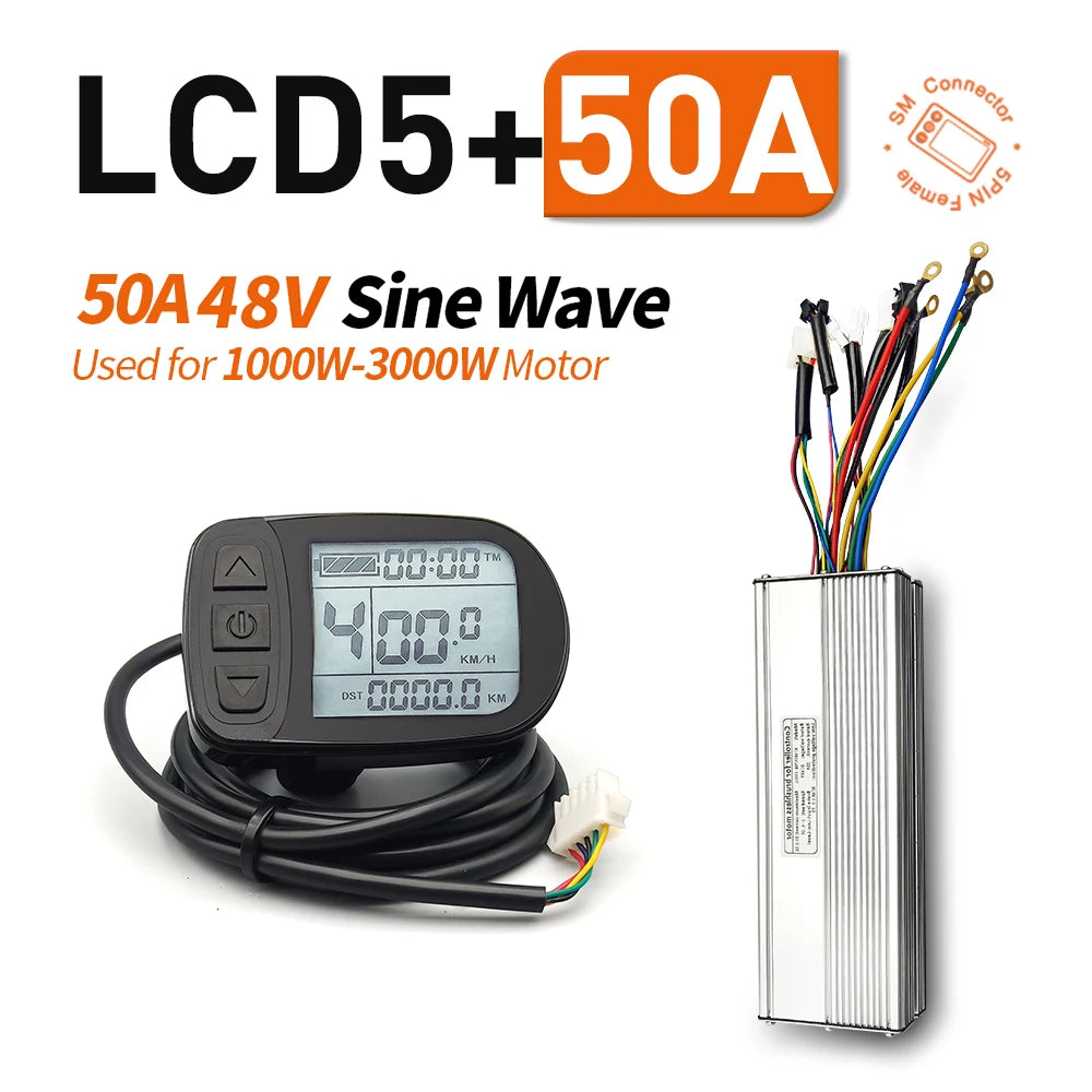 KT Ebike 30A 35A 50A 1000W 1500W 3000W Controller and Display 36V/48V LCD5 LCD7C LCD8H Electric Bicycle Bike Display Controller