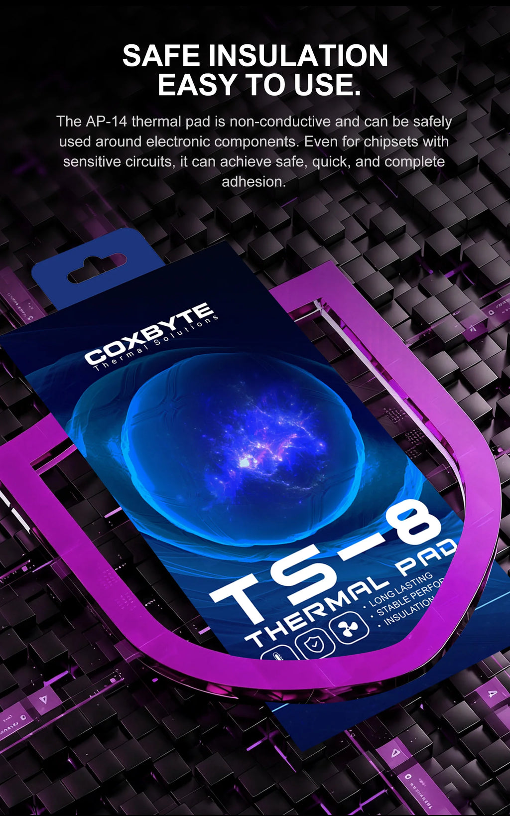 Coxbyte TS8 Heat Conducting high-performance thermal pad CPU/GPU Graphics Card thermal pad Motherboard
