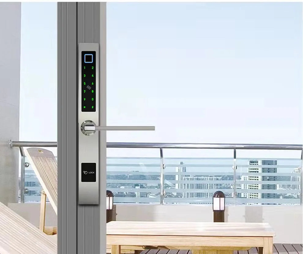 ZHDCOOKEY Electronic European Waterproof Bluetooth TTlock Fingerprint IC Card Password Digital Smart Door Lock For Aluminum Door