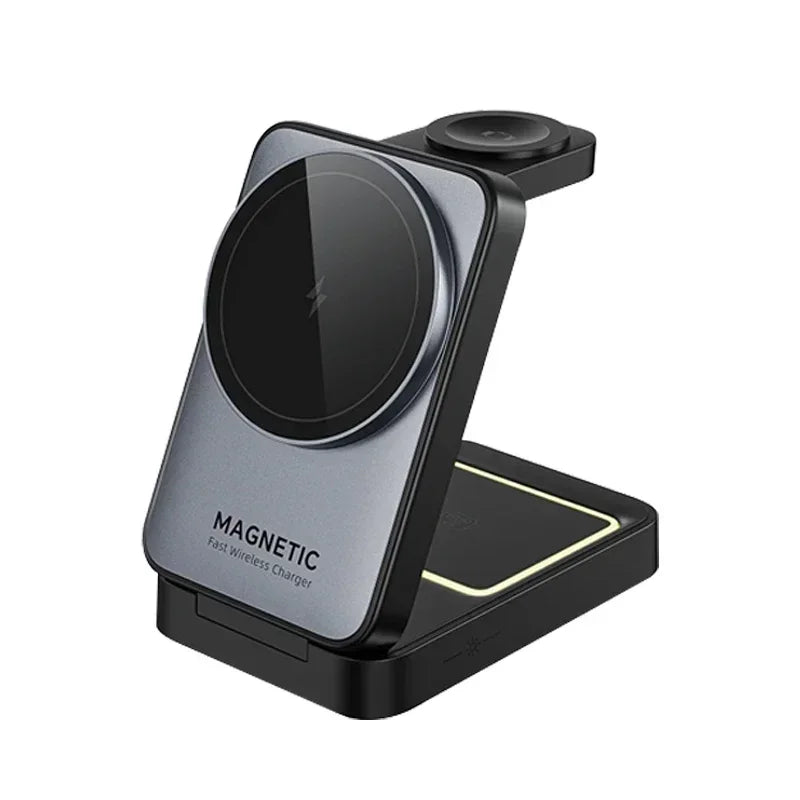 3 In 1 Magnetic Wireless Charger Stand For Magsafe iPhone 13 14 15 16 apple Watch 2-8 Airpods Pro Foldable Fast Charging Station
