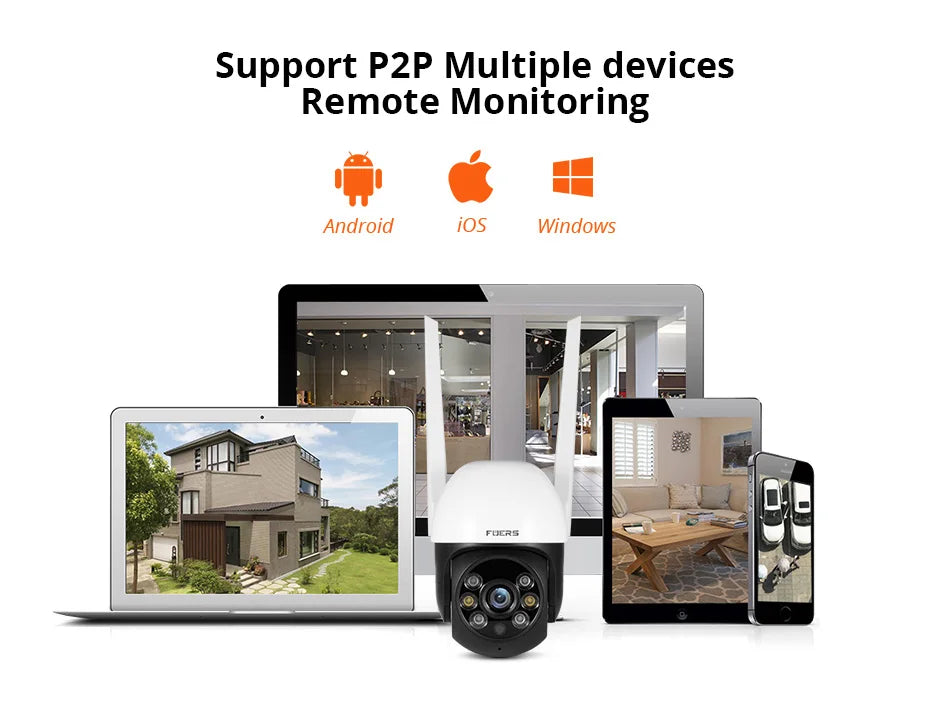 Fuers 8MP 4K IP Camera Outdoor Home Security Auto Tracking AI Human Detection WIFI CCTV Surveillance Camera Work With Tuya Smart