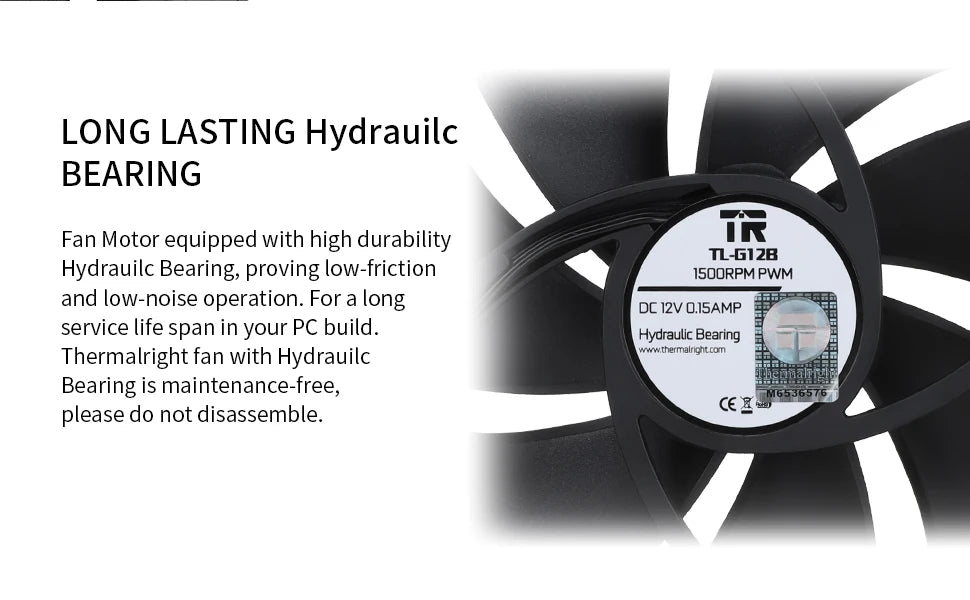 Thermalright 120mm Case Fan TL-G12/G12B/G12RB CPU Cooling Fan 120mm Silent-Balance Fan Reverse Airflow Design Fan
