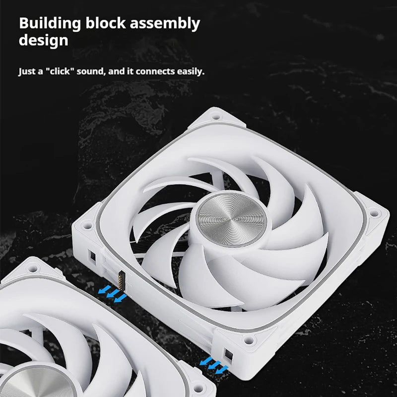 G-PARTNERS Interstellar P2 Building Block Fan Triple ARGB PWM PC fan 12cm Desktop Computer metal contacts Wireless splicing fan