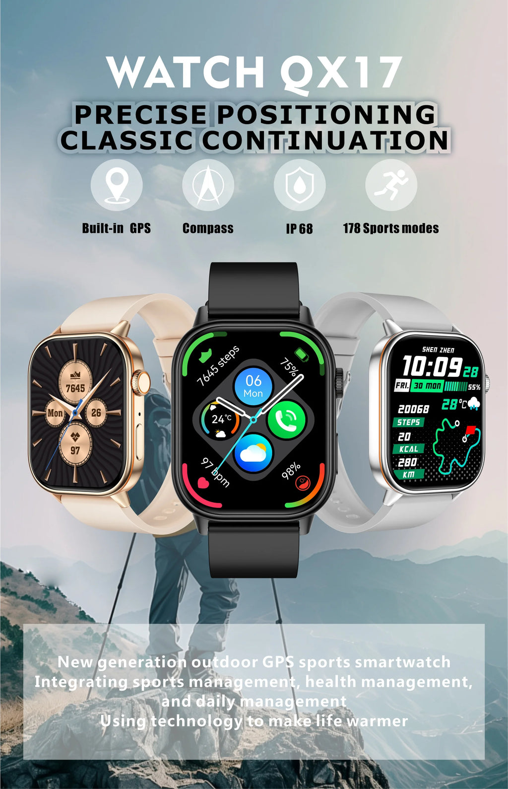 New For Android iOS Outdoor GPS SmartWatch Men 2.01" HD AMOLED Compass 420mAh 178+Sport Mode Waterproof Bracelet Smartwatch 2026