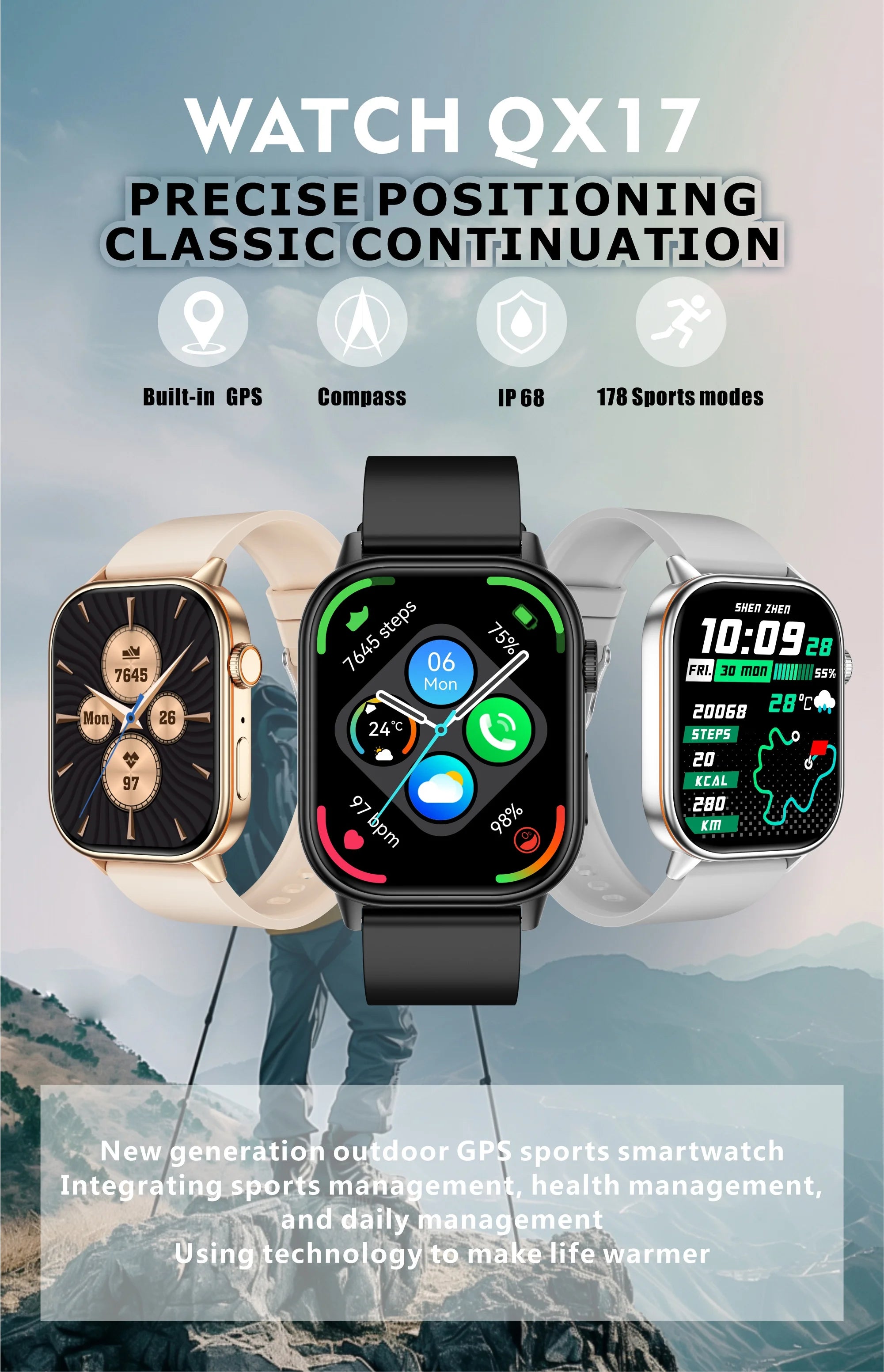 New For Android iOS Outdoor GPS SmartWatch Men 2.01" HD AMOLED Compass 420mAh 178+Sport Mode Waterproof Bracelet Smartwatch 2026